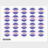Patriotic Red White & Blue 250 Ronde Sticker (Vel)