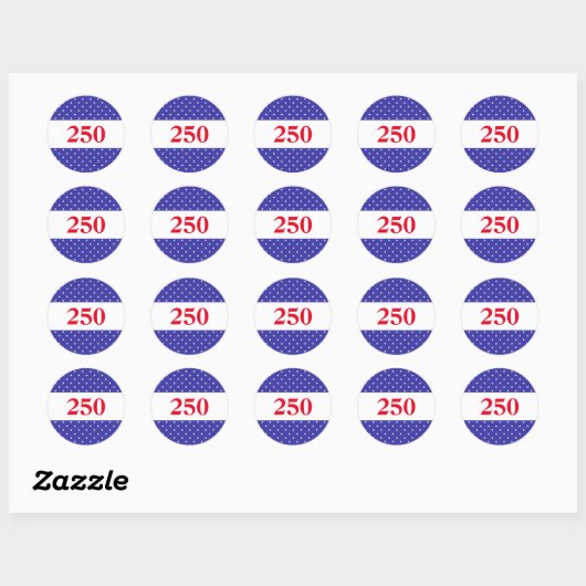 Patriotic Red White & Blue 250 Ronde Sticker (Vel)