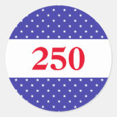 Patriotic Red White & Blue 250 Ronde Sticker (Voorkant)