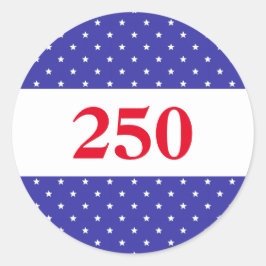 Patriotic Red White & Blue 250 Ronde Sticker