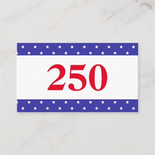Patriotic Red White & Blue 250 Visitekaartje (Voorkant)