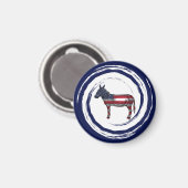 Patriotic Red White Blue Donkey Magneet (Voorkant / Achterkant)