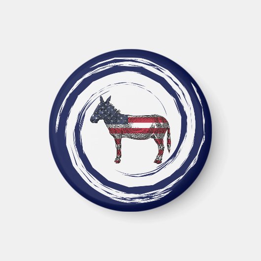 Patriotic Red White Blue Donkey Magneet (Voorkant)