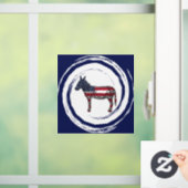 Patriotic Red White Blue Donkey Raamsticker (Huis)