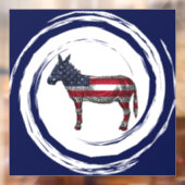 Patriotic Red White Blue Donkey Raamsticker (Vel 2)