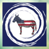 Patriotic Red White Blue Donkey Raamsticker (Vel 3)
