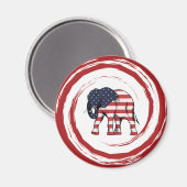 Patriotic Red White Blue Elephant Magneet (Voorkant / Achterkant)