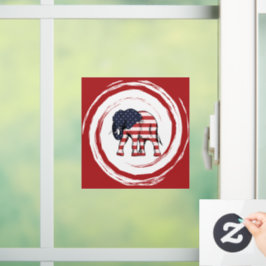 Patriotic Red White Blue Elephant Raamsticker