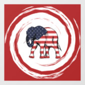 Patriotic Red White Blue Elephant Raamsticker (Vel)
