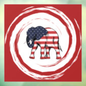 Patriotic Red White Blue Elephant Raamsticker (Vel 3)