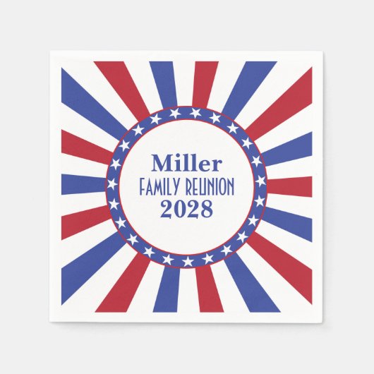 Patriotic Red White Blue Family Reunion Servetten (Voorkant)