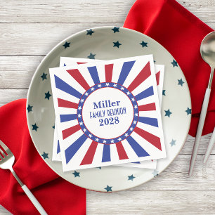 Patriotic Red White Blue Family Reunion Servetten