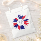 Patriotic Red White Blue Floral 4th of July Party  Bedankzakje (Geknipt)