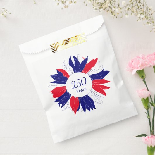 Patriotic Red White Blue Floral 4th of July Party  Bedankzakje (Gezegeld)