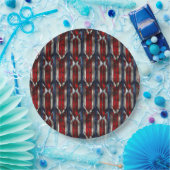 Patriotic Red White Blue Geometric Pattern Papieren Bordje (Feest)