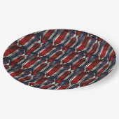 Patriotic Red White Blue Geometric Pattern Papieren Bordje (Gekanteld)
