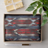 Patriotic Red White Blue Geometric Pattern Tissuepapier (Geschenk)