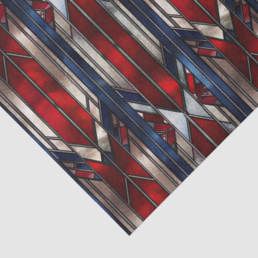 Patriotic Red White Blue Geometric Pattern Tissuepapier (Detail)