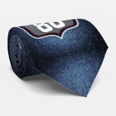 Patriotic Red White & Blue Glitter Football Team Stropdas (Opgerold)