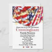 Patriotic Red White Blue Lights Family Reunion Kaart (Voorkant)