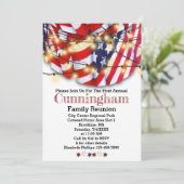 Patriotic Red White Blue Lights Family Reunion Kaart (Staand voorkant)