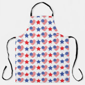 PATRIOTIC RED WHITE BLUE STARS & HEARTS SCHORT (Voorkant)