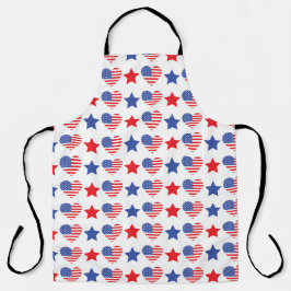 PATRIOTIC RED WHITE BLUE STARS & HEARTS SCHORT