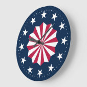 Patriotic Red White Blue Stars Stripes Rosette Grote Klok (Hoek)