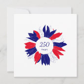 Patriotic Red White Blue USA 250 Years 4th of July Kaart (Voorkant)