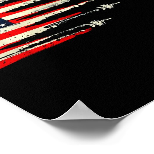 Patriotic Red White Blue Usa Flag Fighter Jets 4th Poster (Hoek)