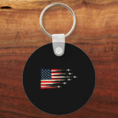 Patriotic Red White Blue Usa Flag Fighter Jets 4th Sleutelhanger (Voorkant)