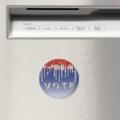 Patriotic Red White Glitter Drip Blue Vote Magneet (Insitu (Vaatwasser))