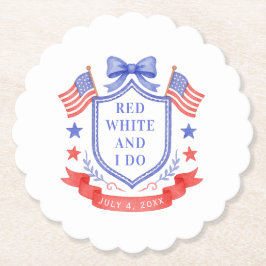 Patriotic Red White & I Do Bridal Shower Kartonnen Onderzetters