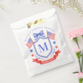 Patriotic Red White & I Do Monogram Bridal Shower Bedankzakje (Gezegeld)