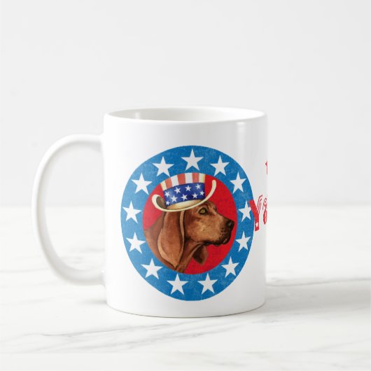 Patriotic Redbone Coonhound Koffiemok (Links)