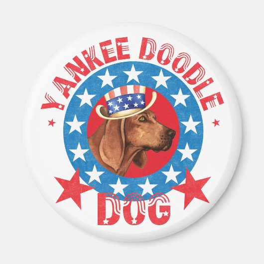 Patriotic Redbone Coonhound Magneet (Voorkant)