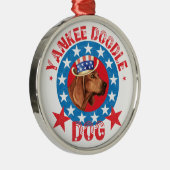 Patriotic Redbone Coonhound Metalen Ornament (Rechts)