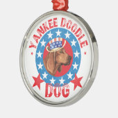 Patriotic Redbone Coonhound Metalen Ornament (Links)