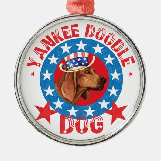 Patriotic Redbone Coonhound Metalen Ornament (Voorkant)