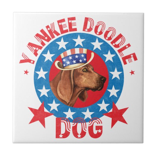 Patriotic Redbone Coonhound Tegeltje (Voorkant)