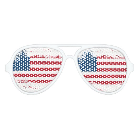 Patriotic Retro Party Shades Aviator Zonnebril (Voorkant)