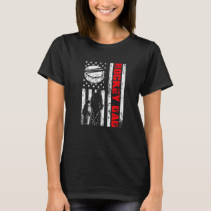 Patriotic Retro Usa American Flag Hockey Dad 4th O T-shirt