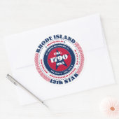 Patriotic Rhode Island Circle Design Sticker (Envelop)