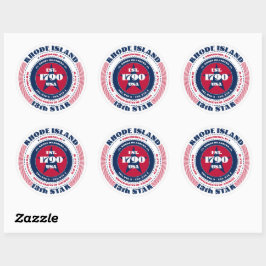 Patriotic Rhode Island Circle Design Sticker