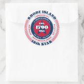Patriotic Rhode Island Circle Design Sticker (Tas)