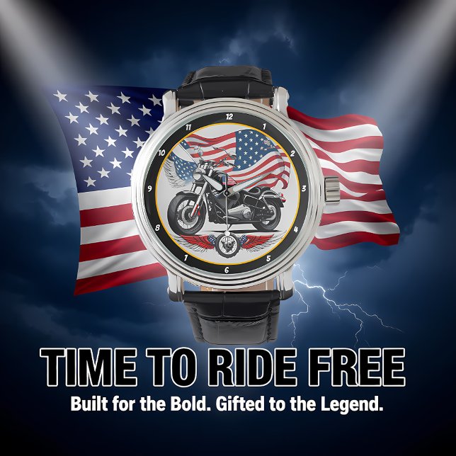 Patriotic Ride, American Flag Watch. Horloge (Creator heeft geüpload)