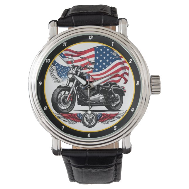 Patriotic Ride, American Flag Watch. Horloge (Voorkant)