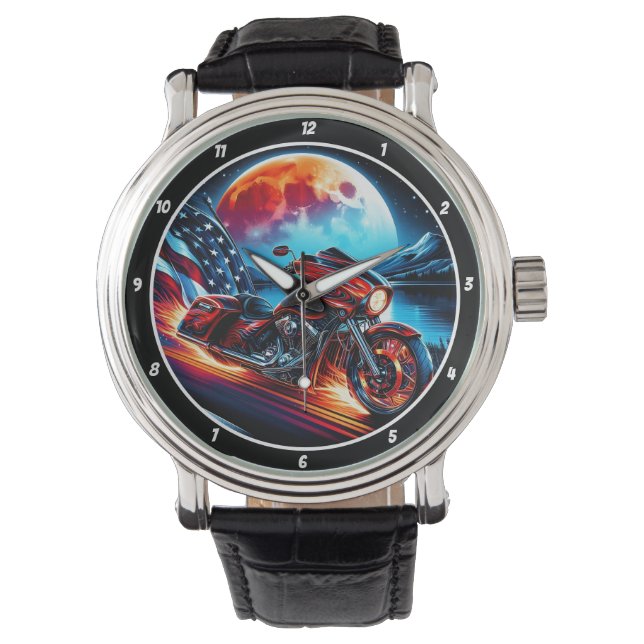 Patriotic Ride, Moonlit Horizon Watch Horloge (Voorkant)