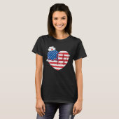Patriotic RN LPN CNA American Flag July 4th Nurse T-shirt (Voorkant volledig)