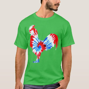 Patriotic Rooster, 4 juli Farmer Hippie Tie Dye T-shirt